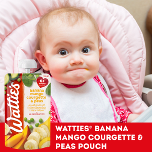 Wattie's® Banana Mango Courgette & Peas Lifestyle