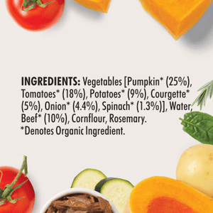Wattie's® Organic Beef & Veggie Ragout Ingredients