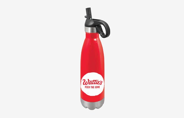Wattie’s® “Feed the Love” red stainless steel bottle