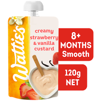 Wattie's® Creamy Strawberry & Vanilla Custard - 8+ mnths