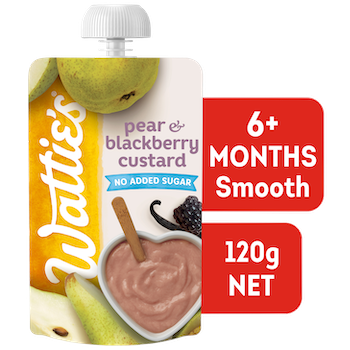 Wattie's® Pear & Blackberry Custard No Added Sugar - 6+ mnths